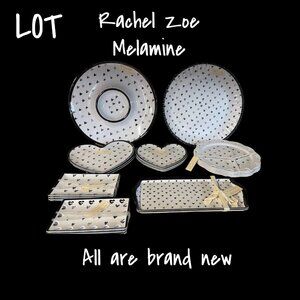Rachel Zoe Heart Shaped Melamine Plates & Platters Set - Brand New With Tags